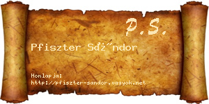 Pfiszter Sándor névjegykártya