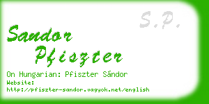 sandor pfiszter business card